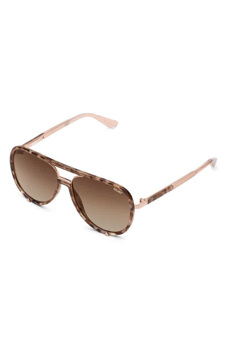 QUAY High Profile 60mm Polarized Aviator Sunglasses, Alternate, color, Brown Tort / Brown Polarized