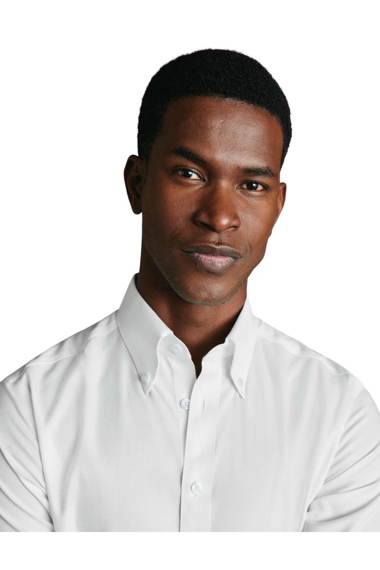 Slim Fit Non-Iron Solid Twill Button-Down Dress Shirt, Alternate, color, WHITE