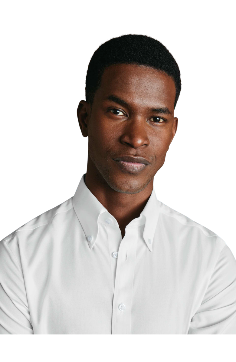 Charles Tyrwhitt Non-Iron Twill Button-down Shirt, Alternate, color, White