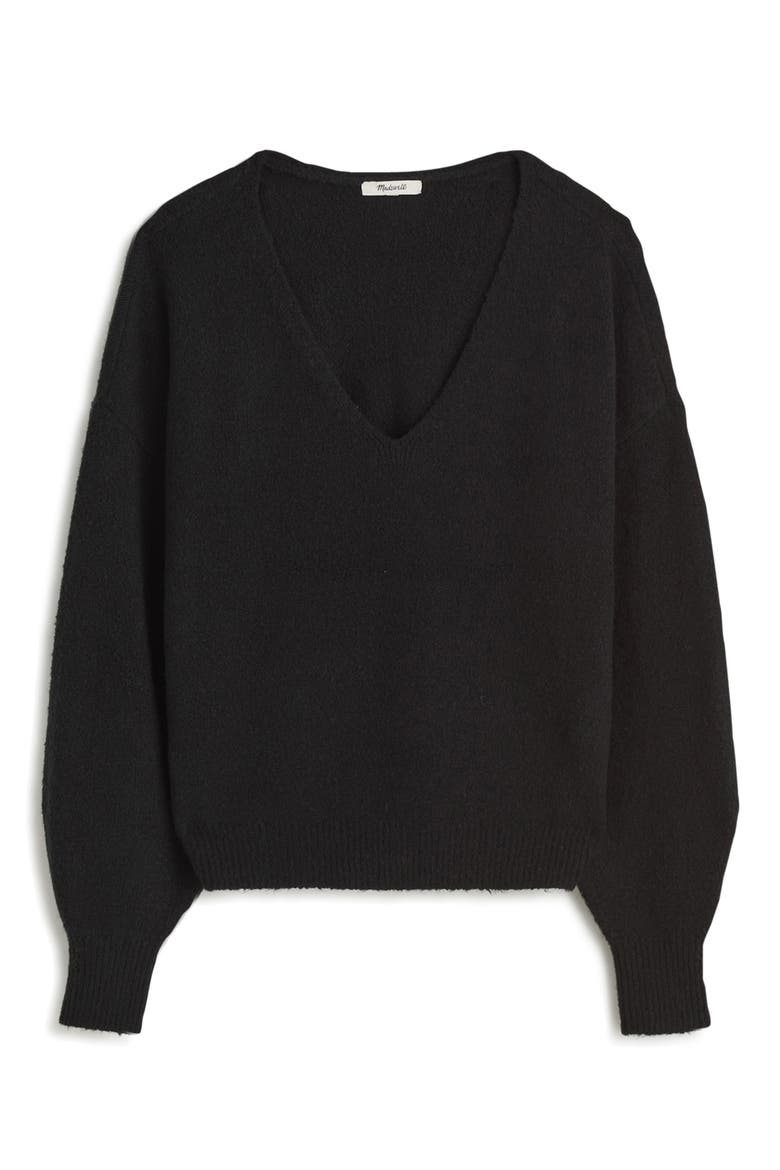 V-Neck Wedge Sweater, Alternate, color, TRUE BLACK