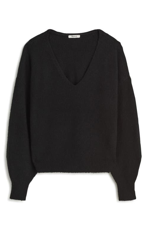 Madewell V-neck Wedge Sweater In True Black