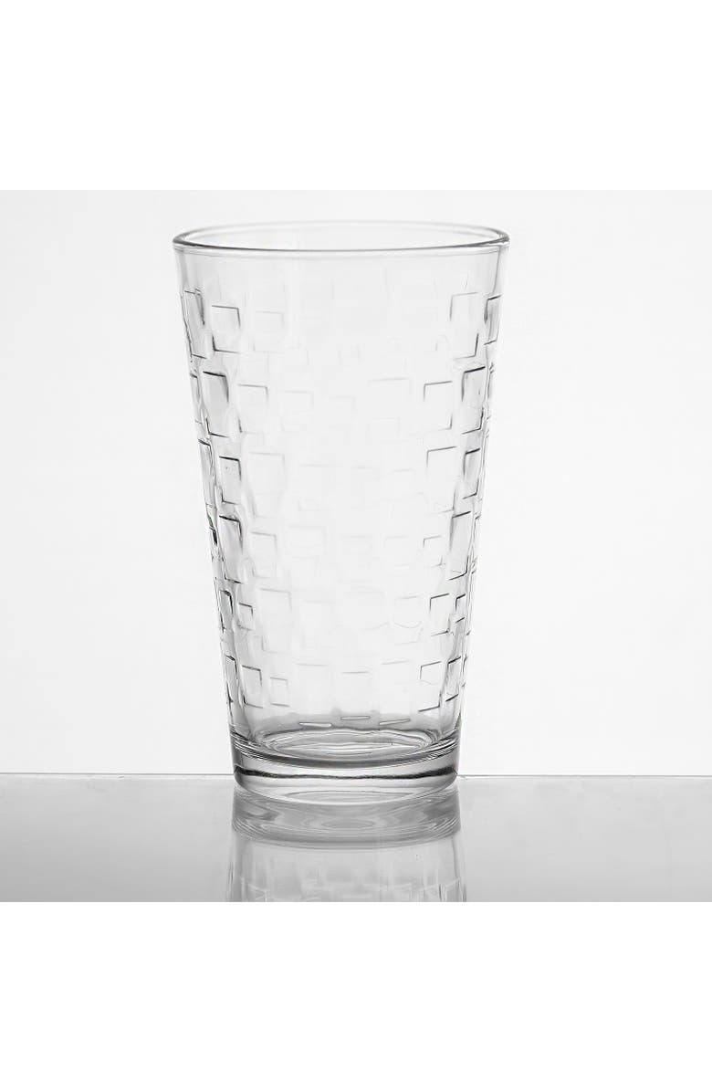 Gibson Home Great Foundations 4-Piece 16 oz. Tumbler Set, Square Pattern, Alternate, color, Clear
