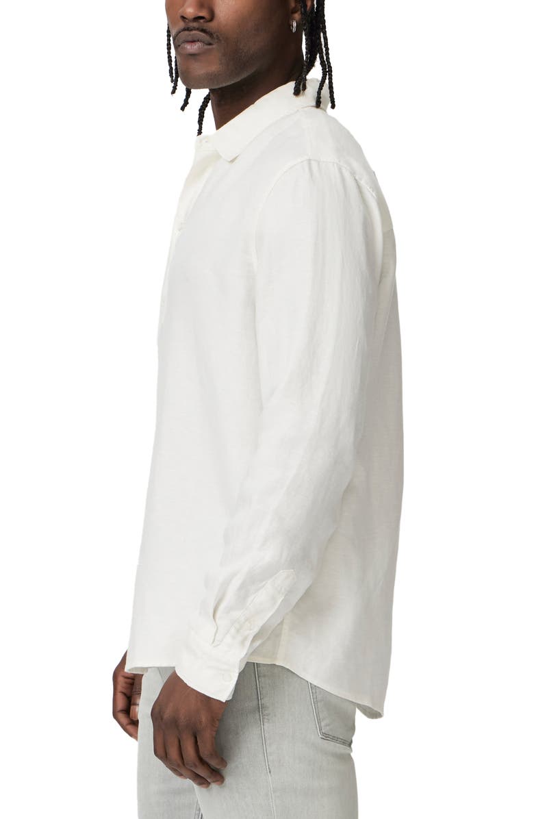 PAIGE Arney Linen Blend Quarter Button Shirt, Alternate, color, 