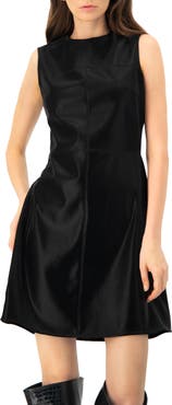 IVONNE Sleeveless High Shine A-Line Dress