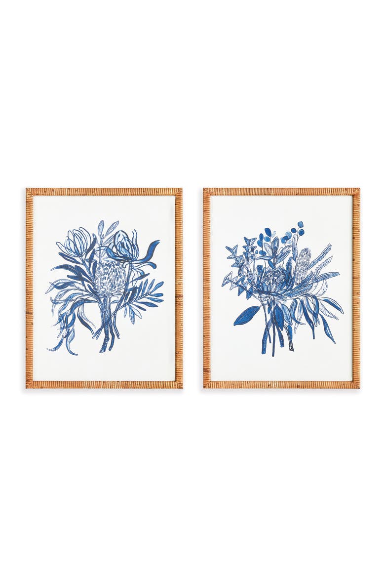 Banksia Bouquet Prints Set of 2, Main, color, Blue