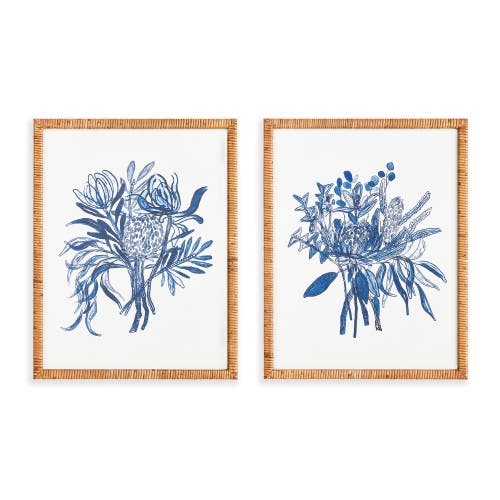 Napa Home & Garden Banksia Bouquet Prints Set Of 2 In Blue