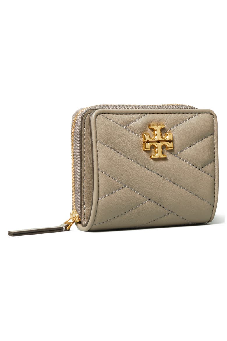 Kira Chevron Quilted Bifold Wallet, Alternate, color, GRAY HERON
