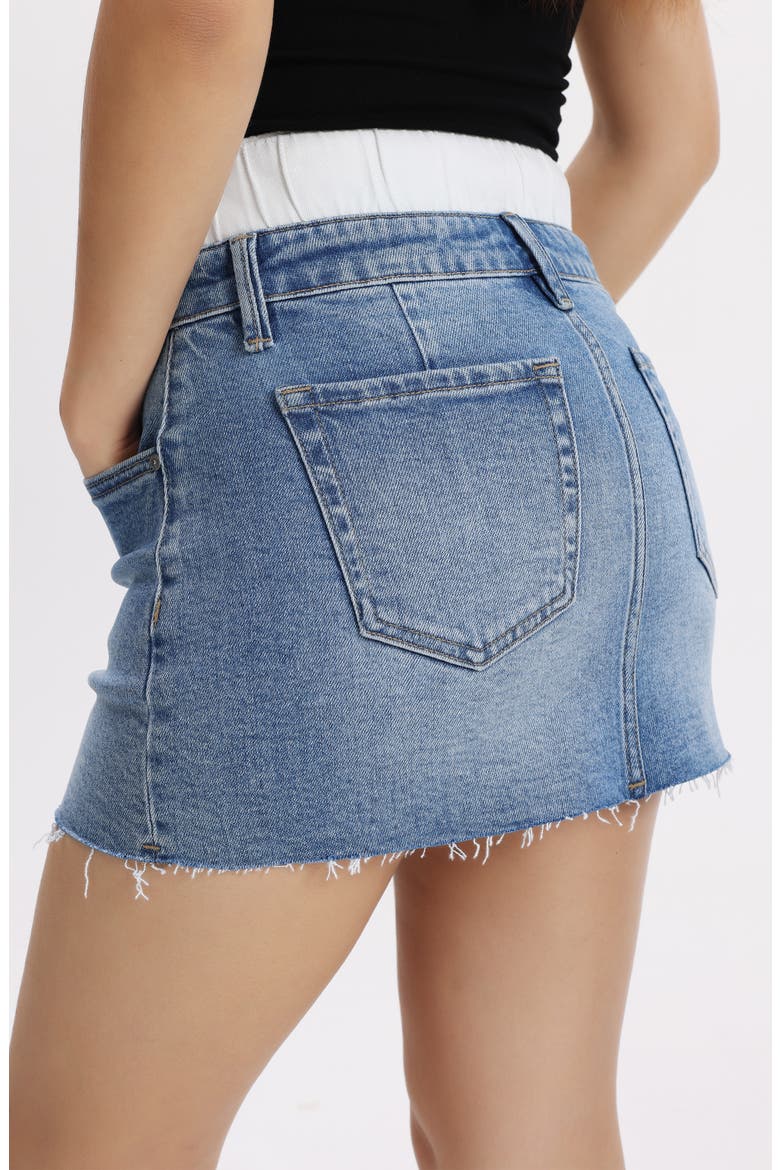 High Waist Denim Miniskirt, Alternate, color, MEDIUM BLUE