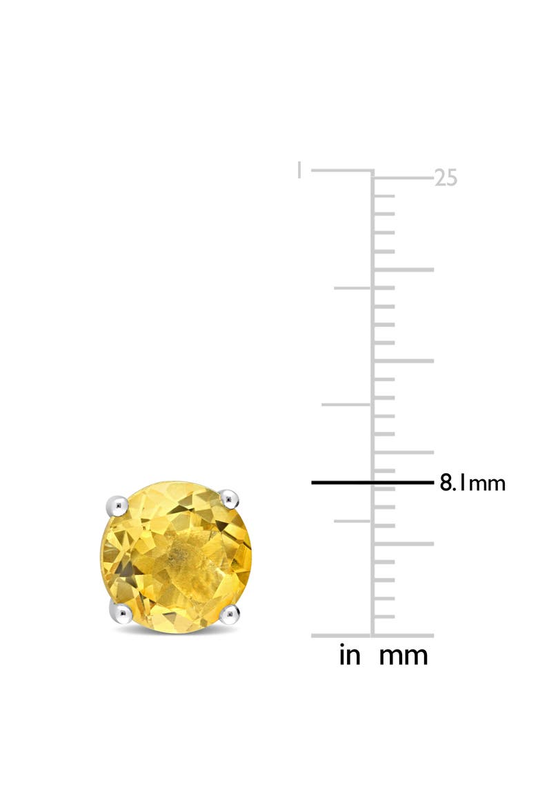 Sterling Silver Lab-Created Citrine Round Stud Earrings, Alternate, color, YELLOW