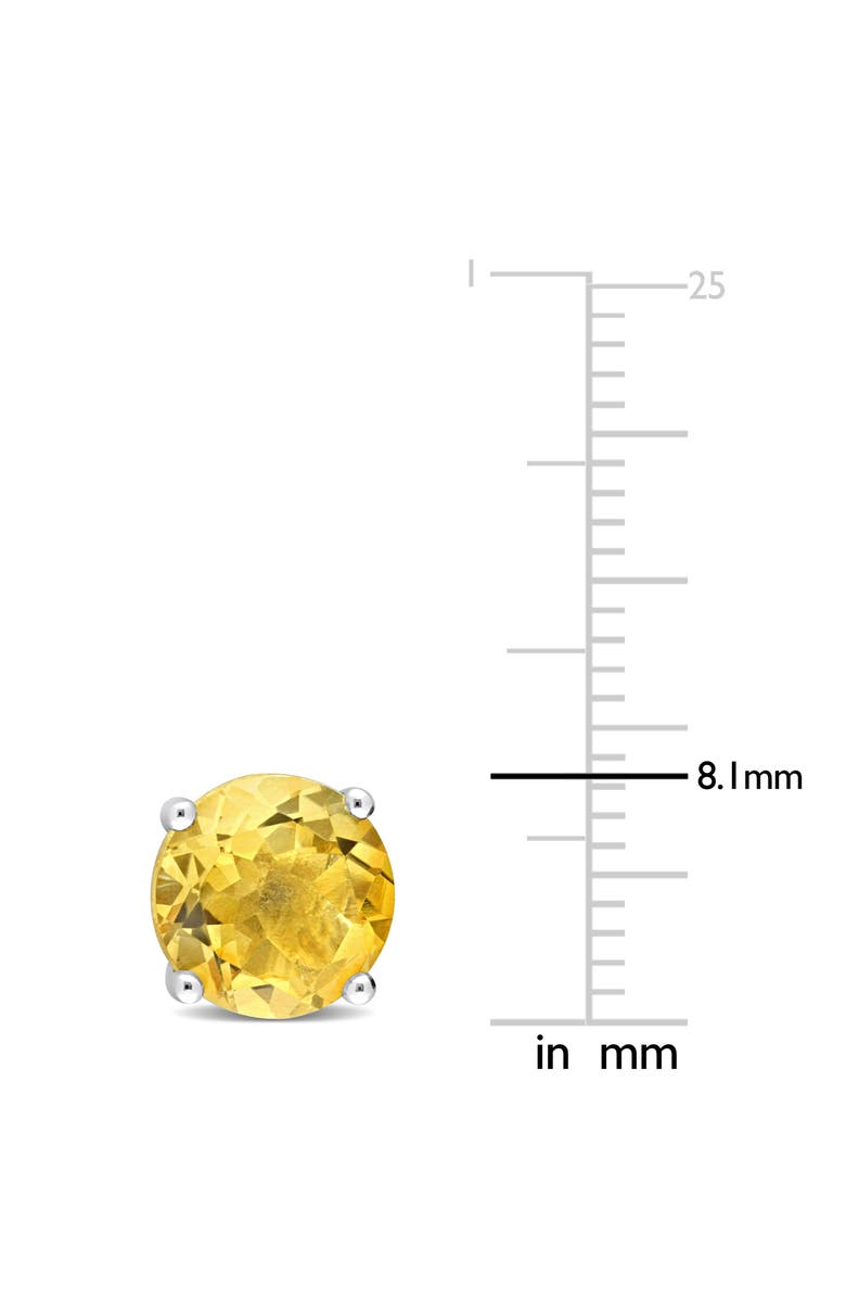 DELMAR Sterling Silver Lab-Created Citrine Round Stud Earrings, Alternate, color, Yellow