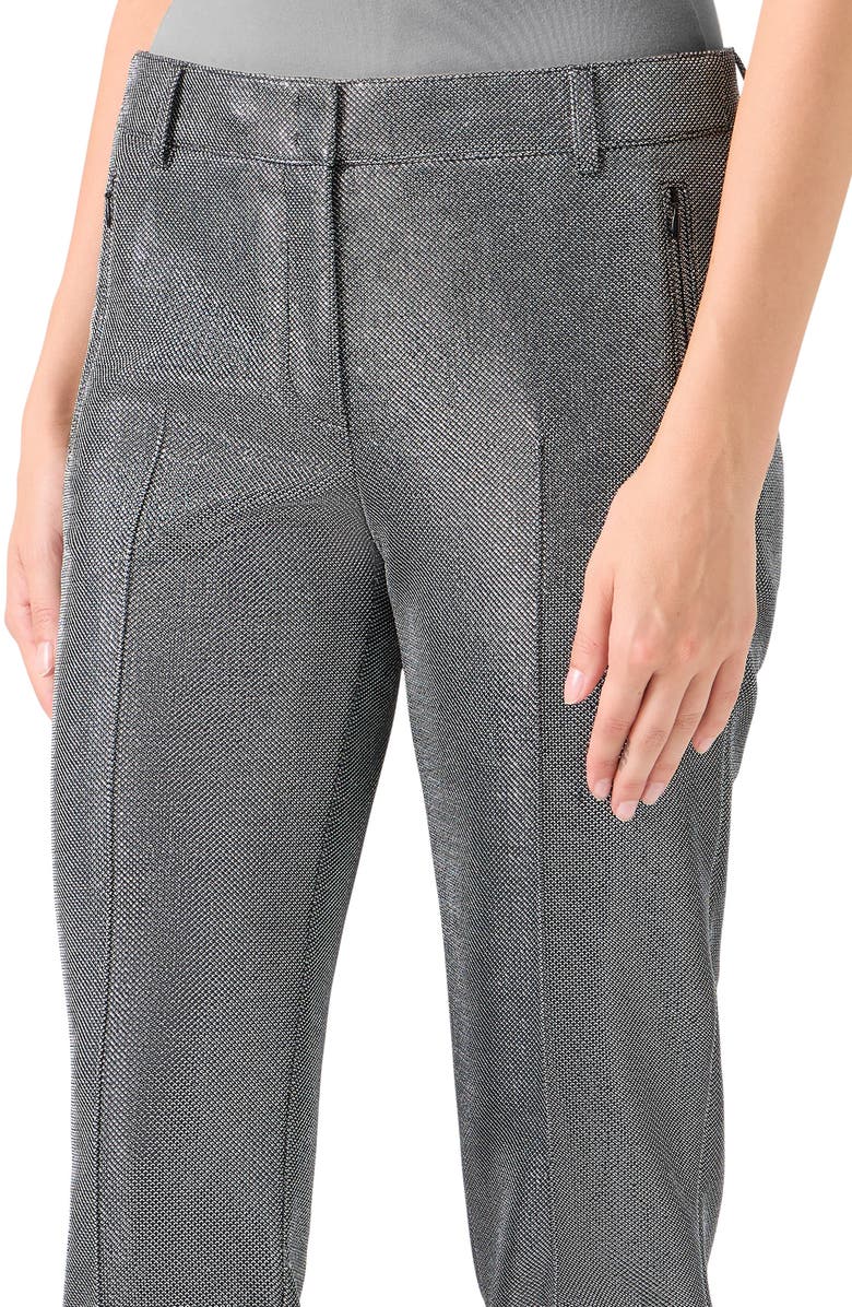Akris punto Brushed Metallic Tailored Pants, Alternate, color, Brushed Steel