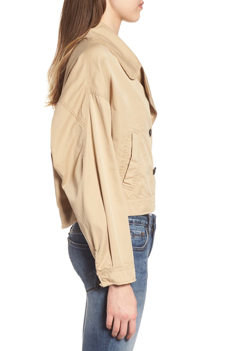 Crop Trench Coat, Alternate, color, BEIGE NOUGAT