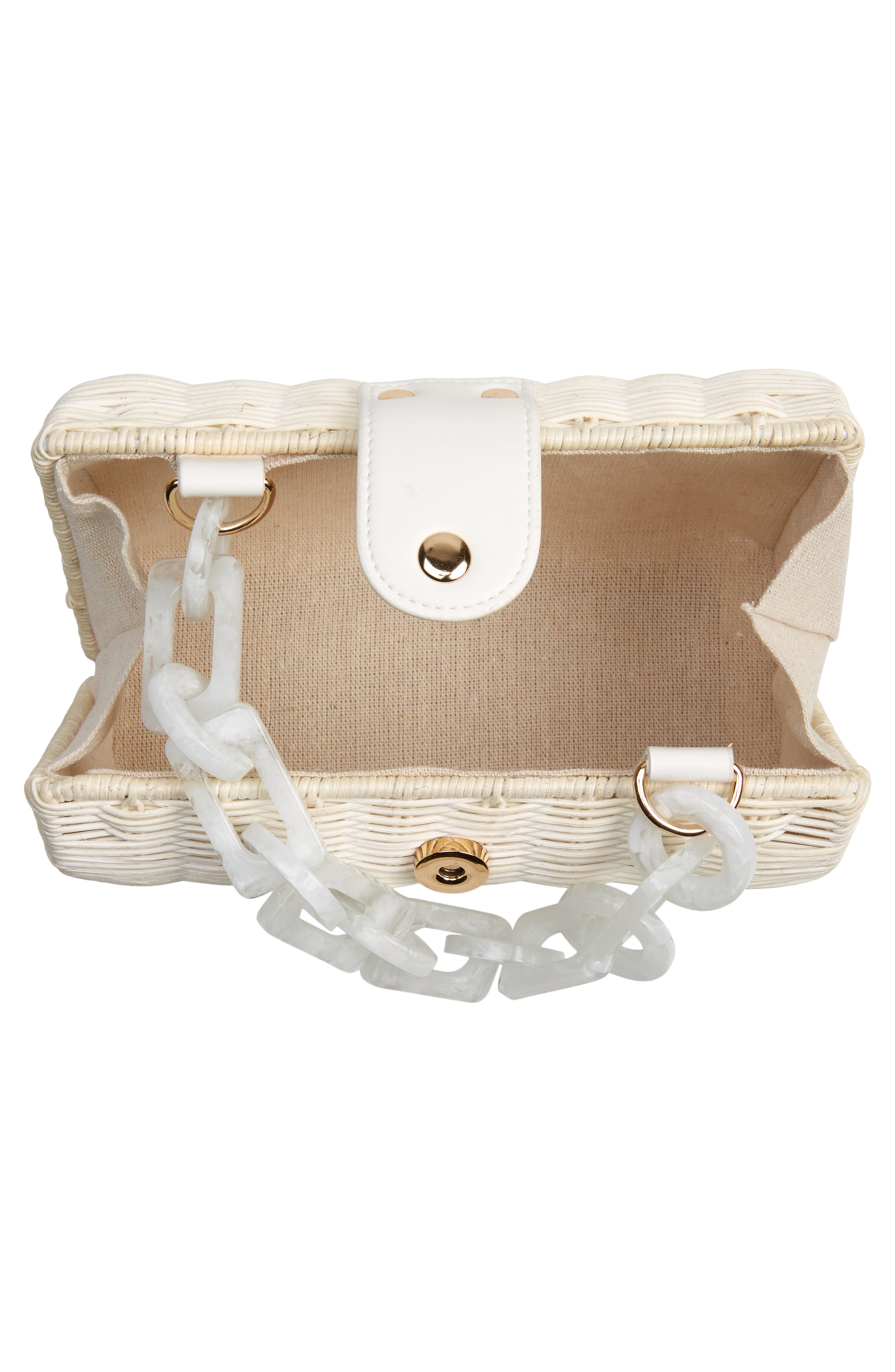 Page Wicker Clutch, Alternate, color, CREAM