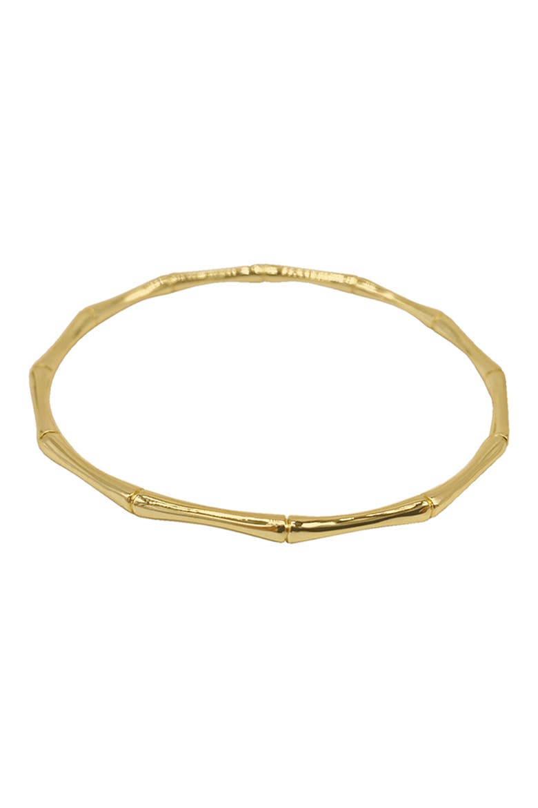 14K Gold Plated Bamboo-Shaped Bangle Bracelet, Main, color, YELLOW
