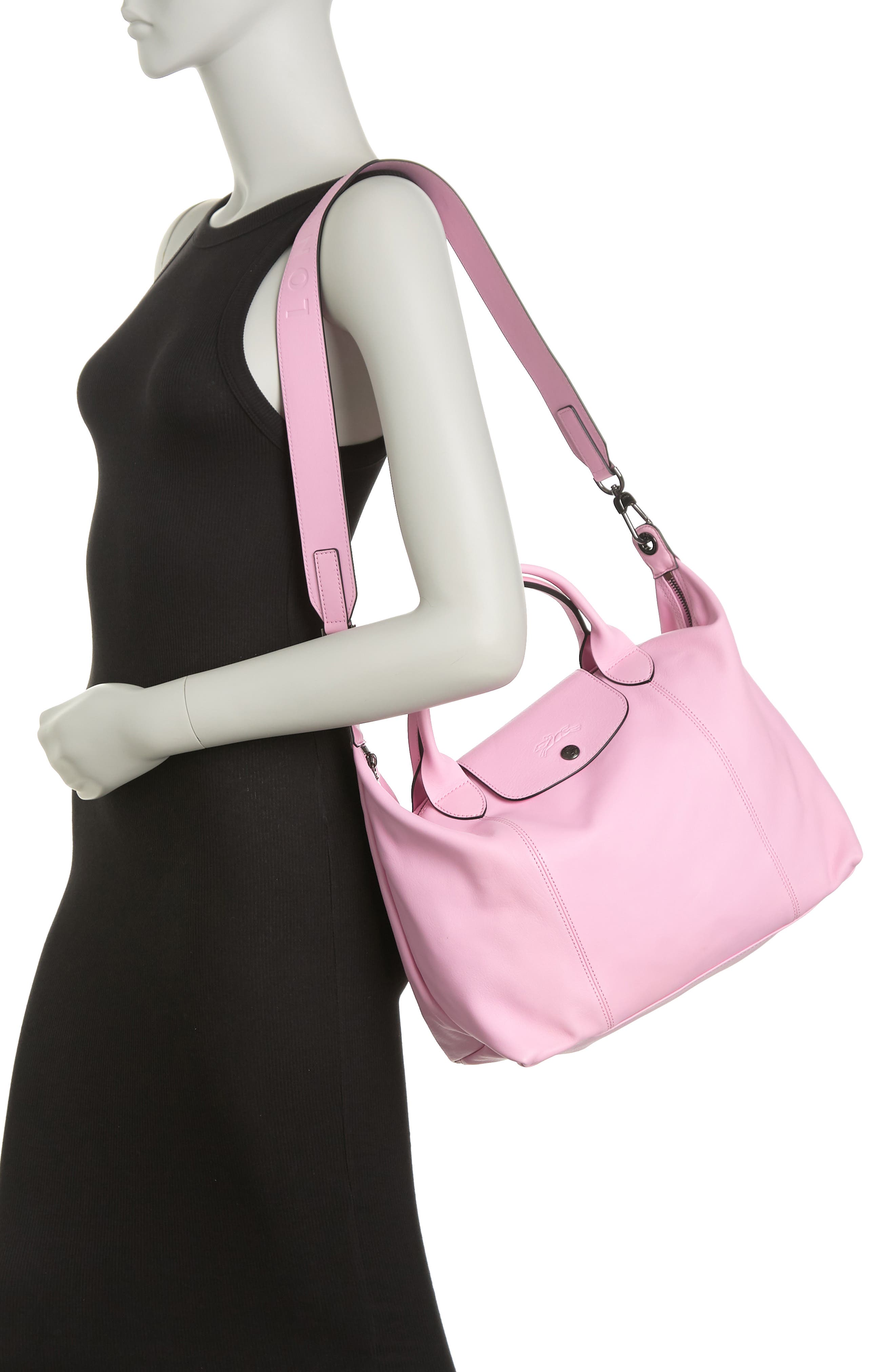 Longchamp Le Pliage Mid Satchel w/ Strap, Alternate, color, 