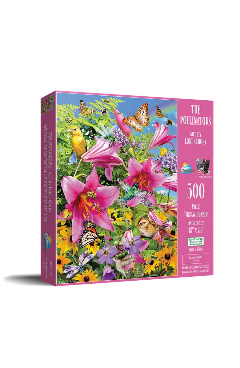 Sunsout The Pollinators 500 piece Jigsaw Puzzle for Adults, Main, color, Multicolor