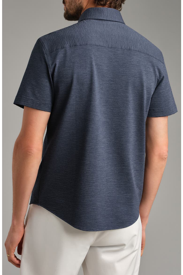 Commuter Seersucker Short Sleeve Button-Up Shirt, Alternate, color, NAVY CHAMBRAY