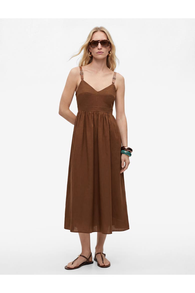 V-Neck Sleeveless Maxi Dress with Adjustable Straps, Alternate, color, BROWN