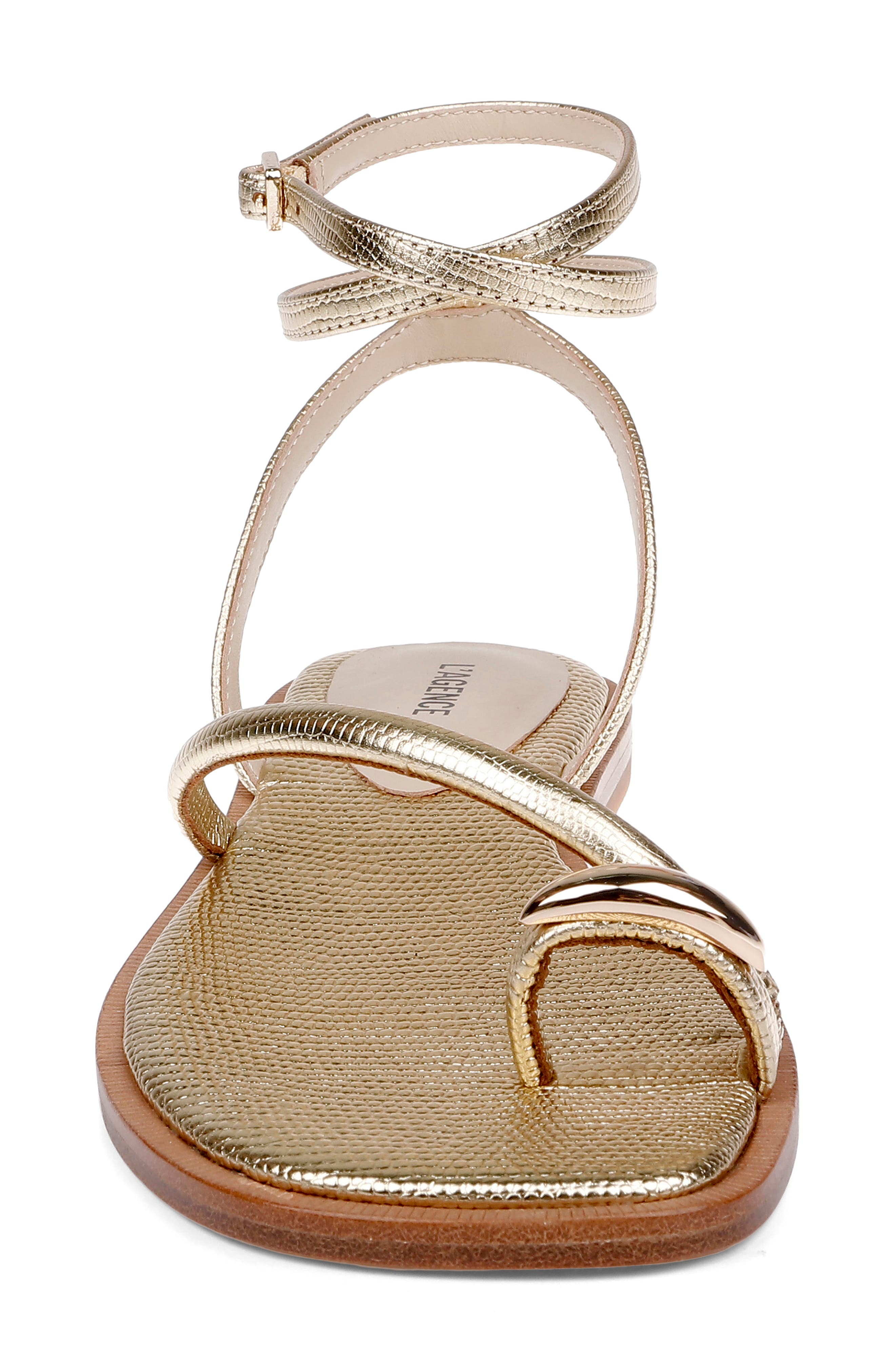 Mariana Ankle Strap Sandal, Alternate, color, GOLD LIZARD