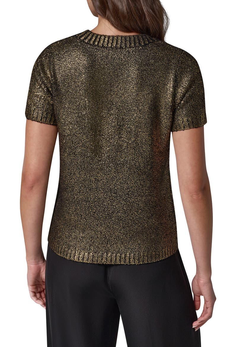 Foil Boucle Sweater, Alternate, color, BLACK/ GOLD
