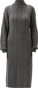 PIETRO BRUNELLI MATERNITY Turtleneck Long Sleeve Rib Maternity Sweater Dress