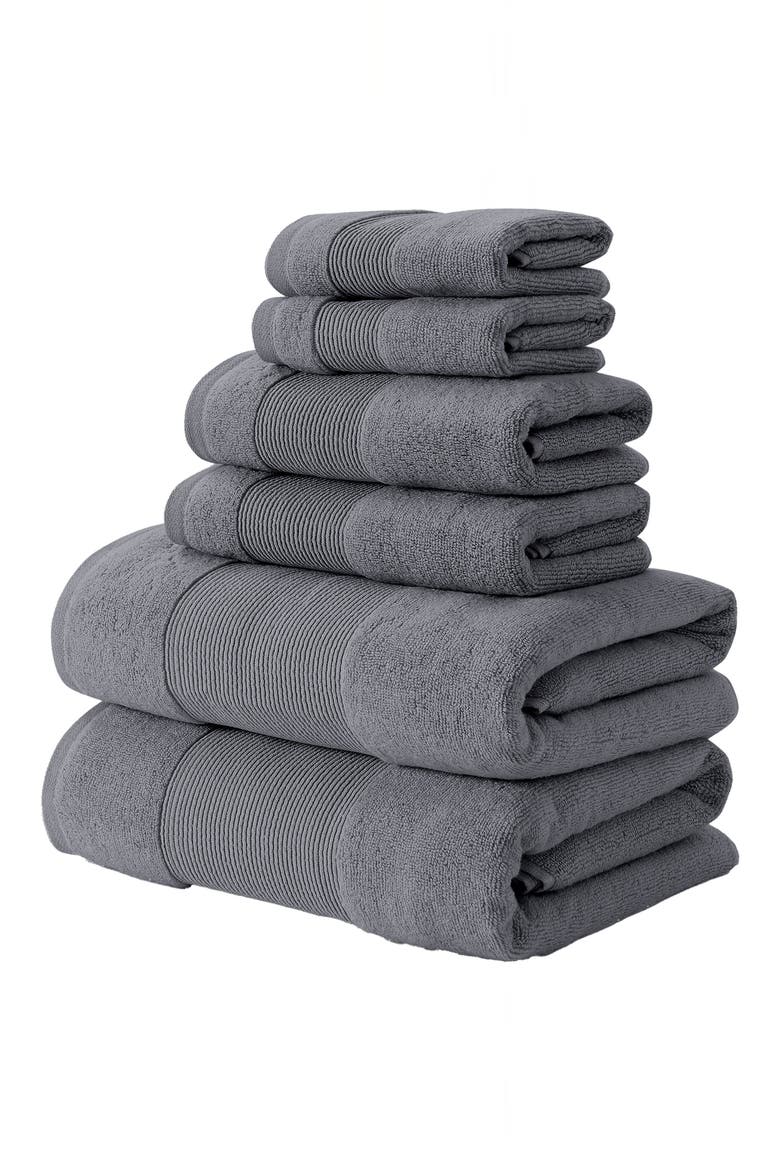 Air Cloud 6-Piece Towel Set, Alternate, color, CHARCOAL
