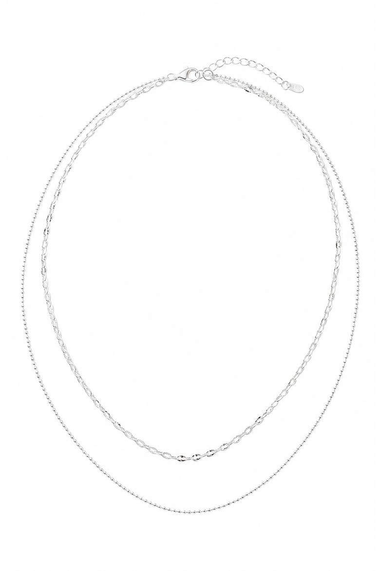 Double Layered Necklace, Main, color, SILVER