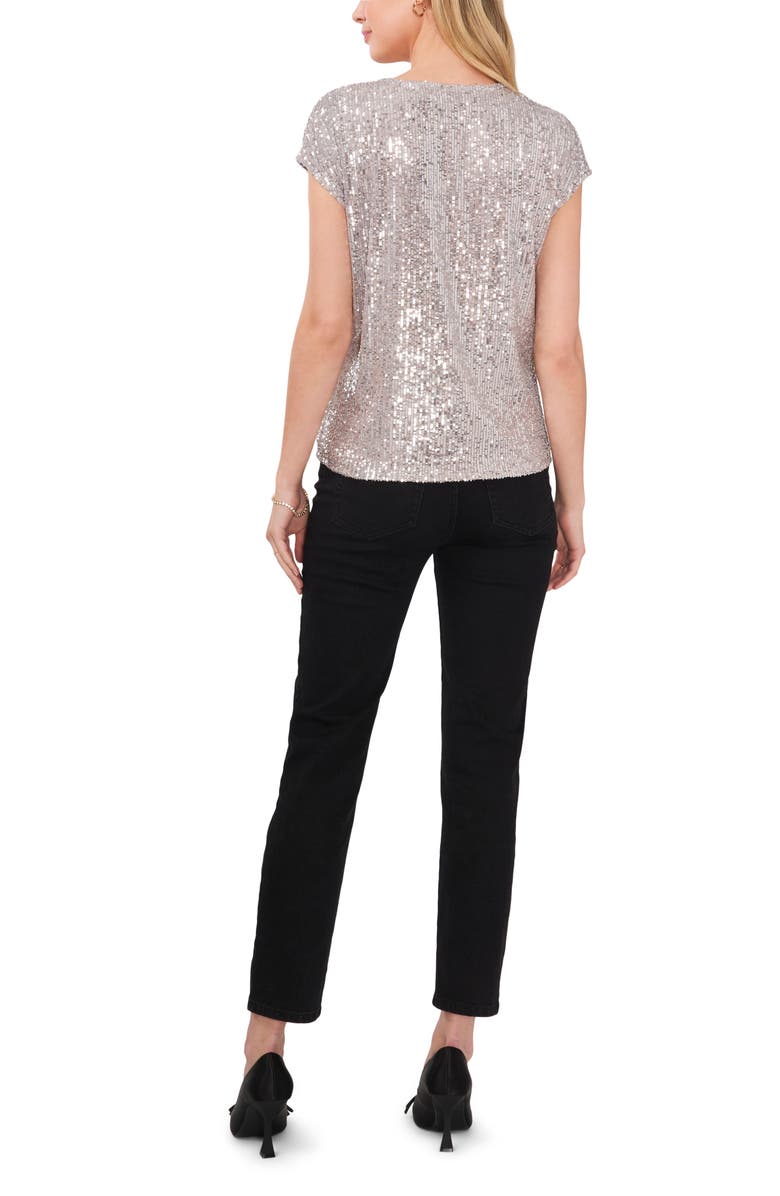 Vince Camuto Sequin Cap Sleeve Top, Alternate, color, Silver