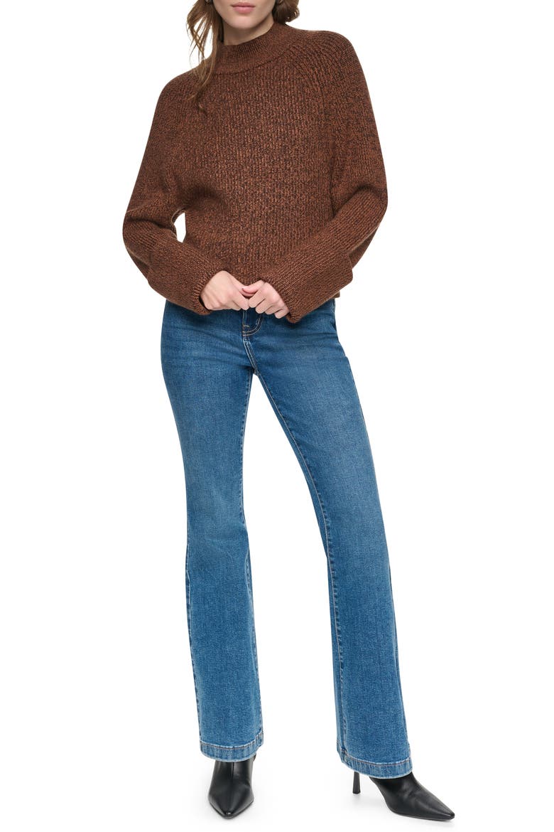 Raglan Mock Neck Sweater, Alternate, color, CARAMEL/ ES