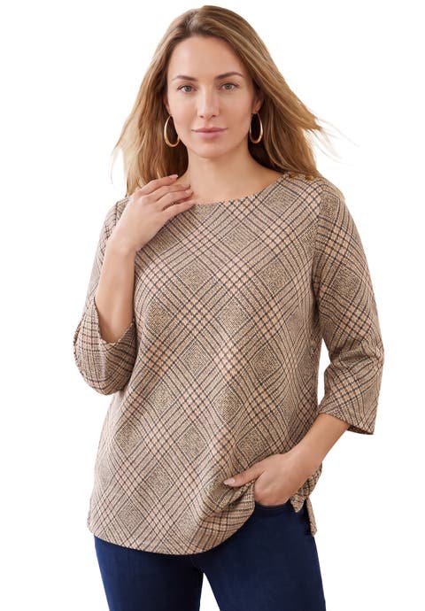 Stretch Cotton Boatneck Tunic (Plus)