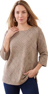 Jessica London Stretch Cotton Boatneck Tunic