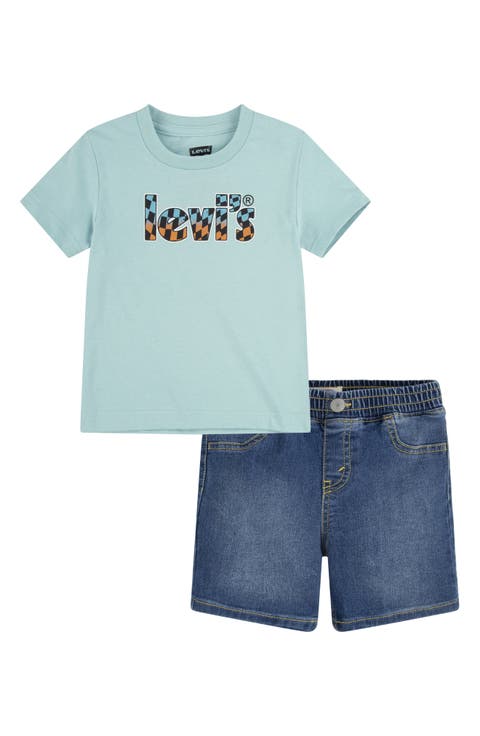 Kids' Checker Logo Graphic T-Shirt & Shorts Set (Toddler)