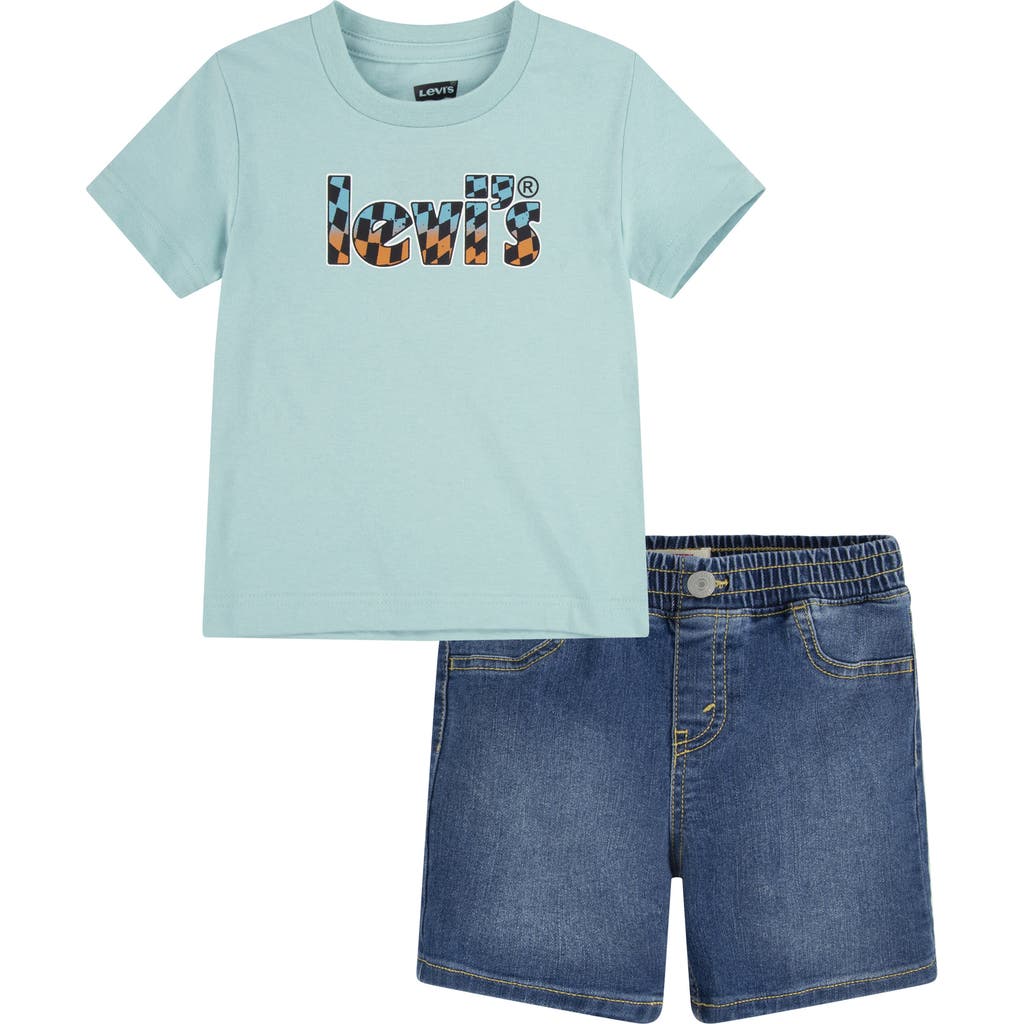 LEVI'S® LEVI'S® KIDS' CHECKER LOGO GRAPHIC T-SHIRT & SHORTS SET