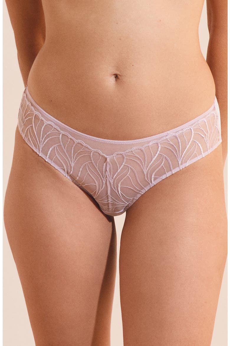 Envolee Lace & Satin Hipster Panties, Main, color, LILAC
