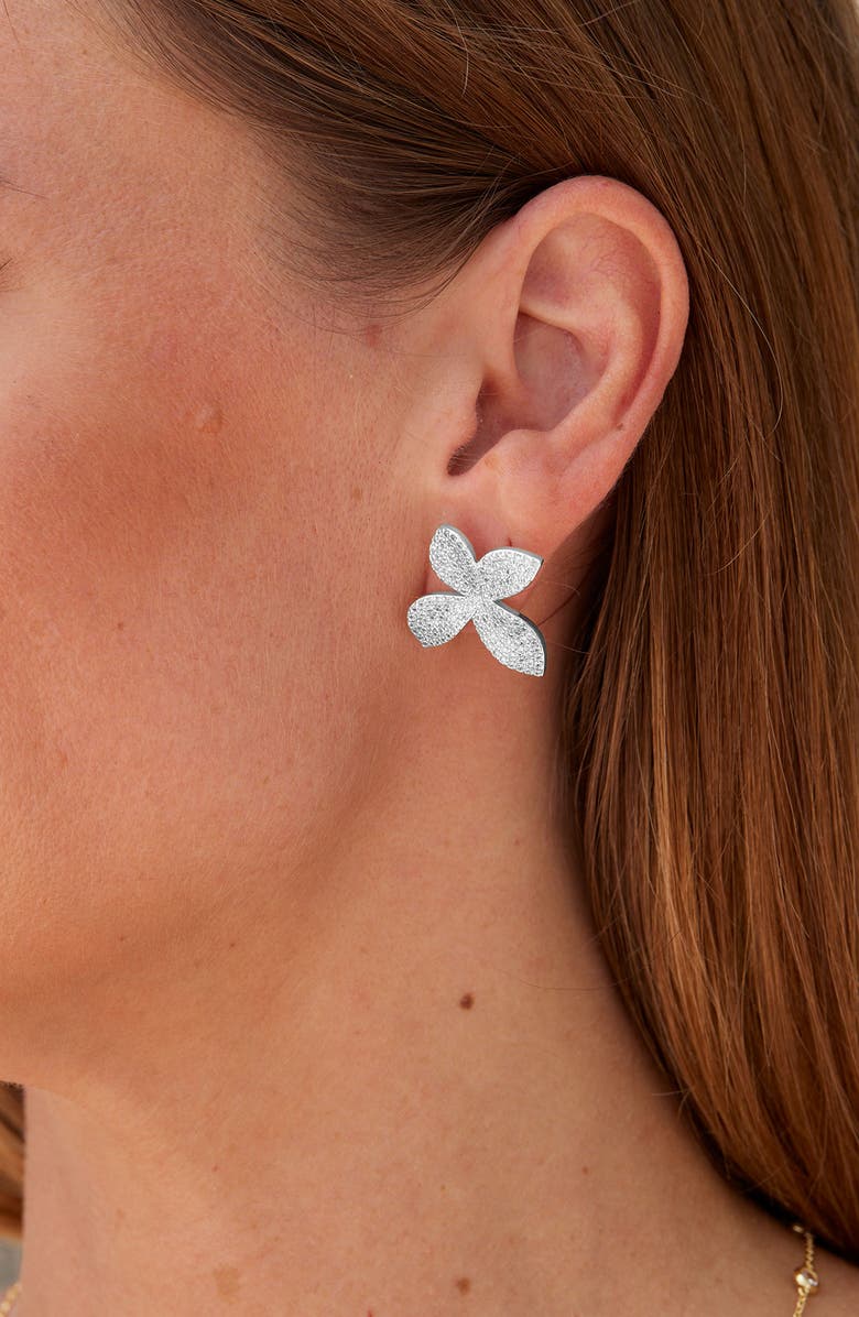 SAVVY CIE JEWELS Large Prime Rose Pavé Stud Earrings, Alternate, color, 