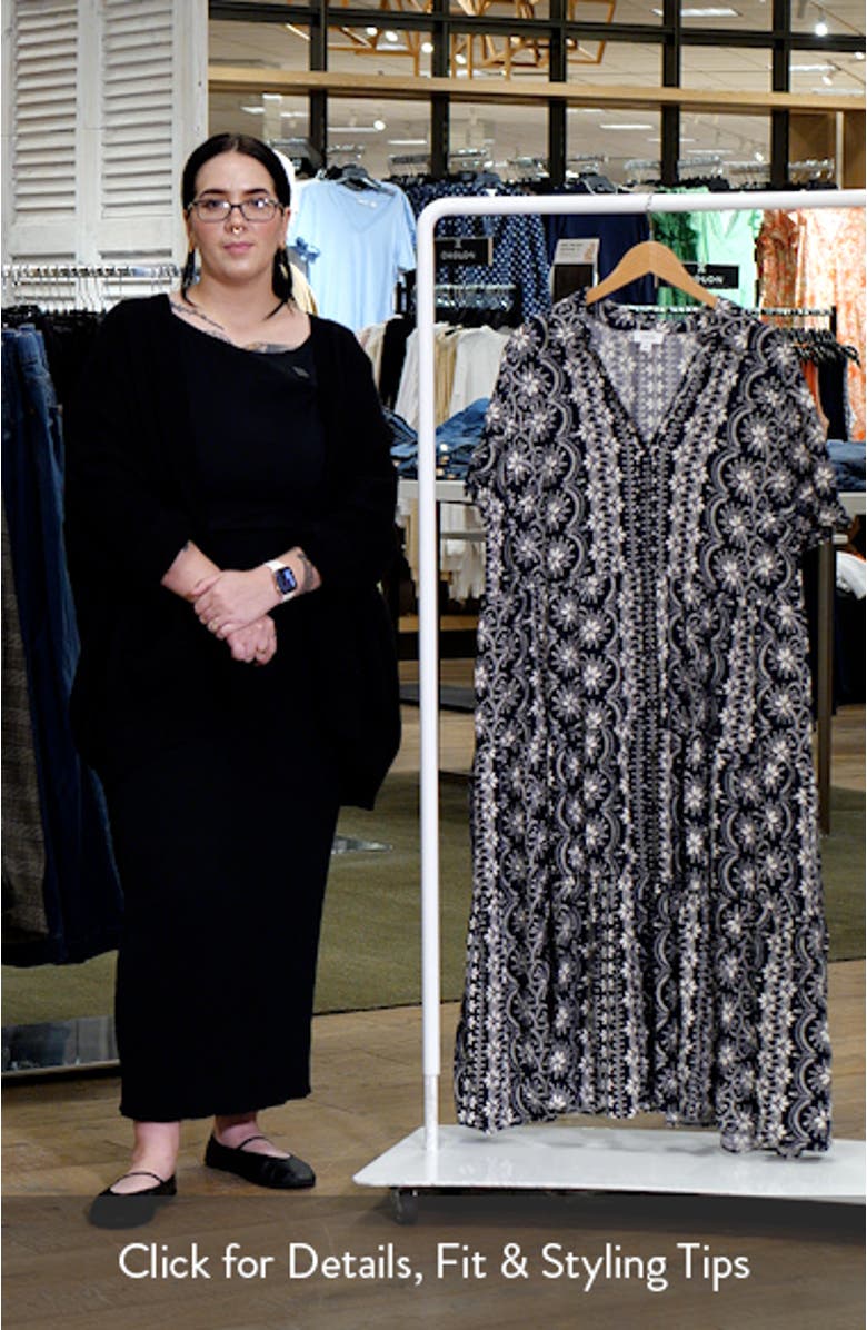 Floral Puff Sleeve Tiered Maxi Shirtdress, sales video thumbnail