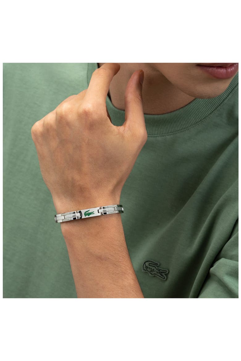 Men's Stencil Bracelet, Alternate, color, SILVER