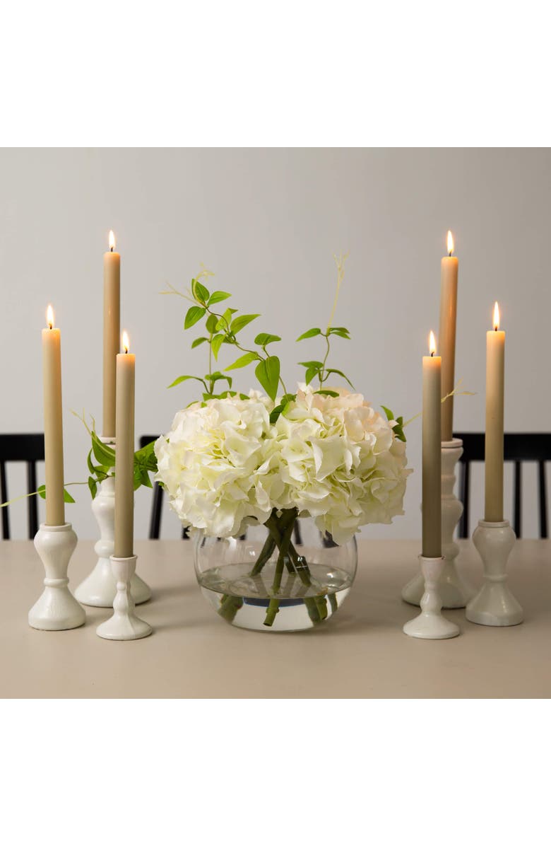 NEARLY NATURAL Wedding Collection 18-in Artificial Hydrangea Arrangement in Glass Vase, Alternate, color, Green/White