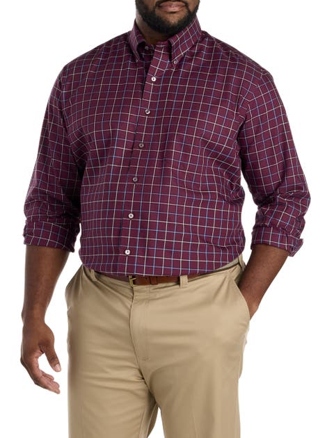 Big & Tall Non-Iron Windowpane Sport Shirt