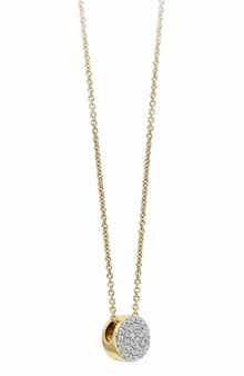 Monica Vinader Ava Diamond Button Pendant Necklace