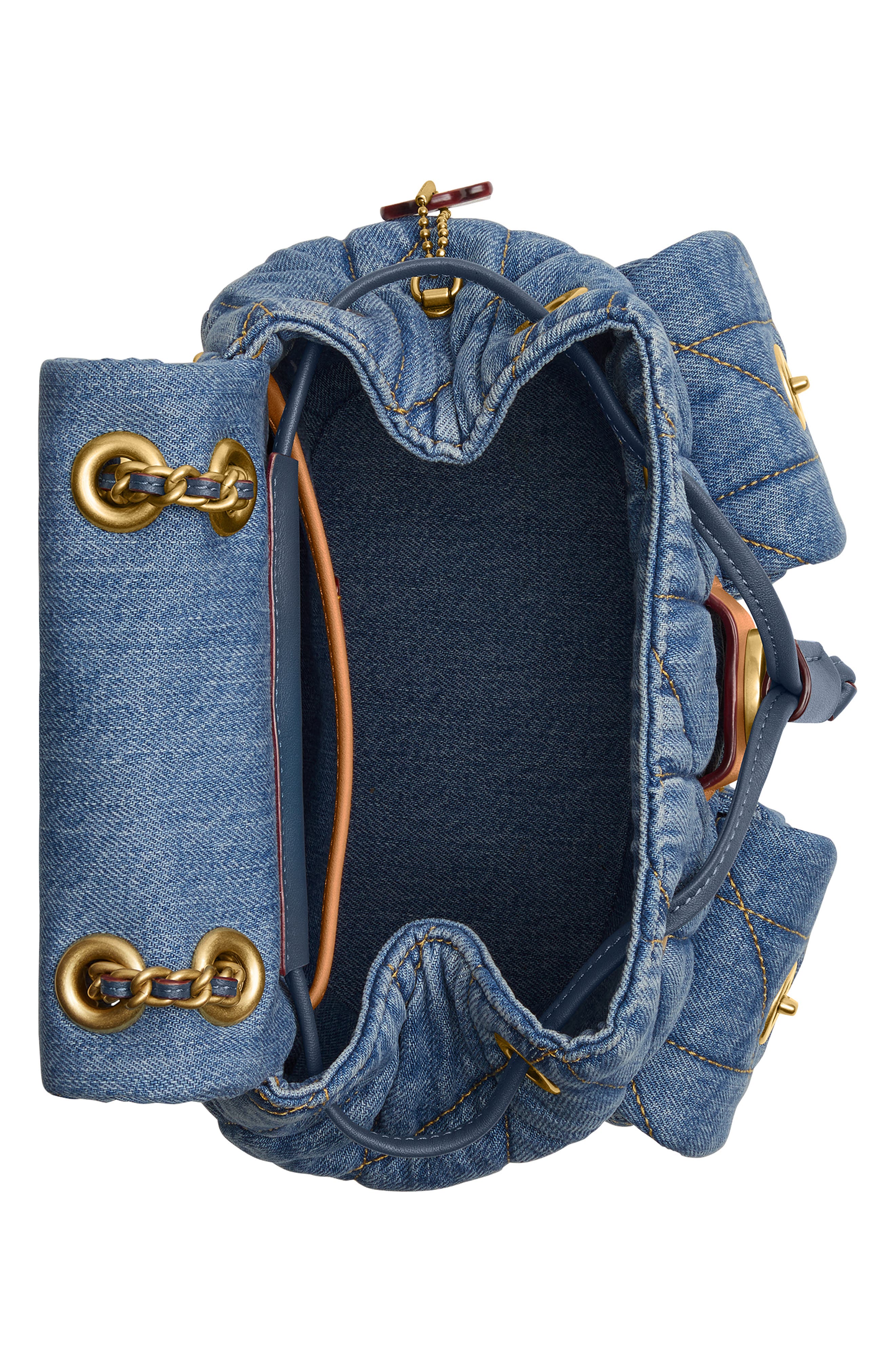 COACH Tabby Quilted Denim Backpack, Alternate, color, 