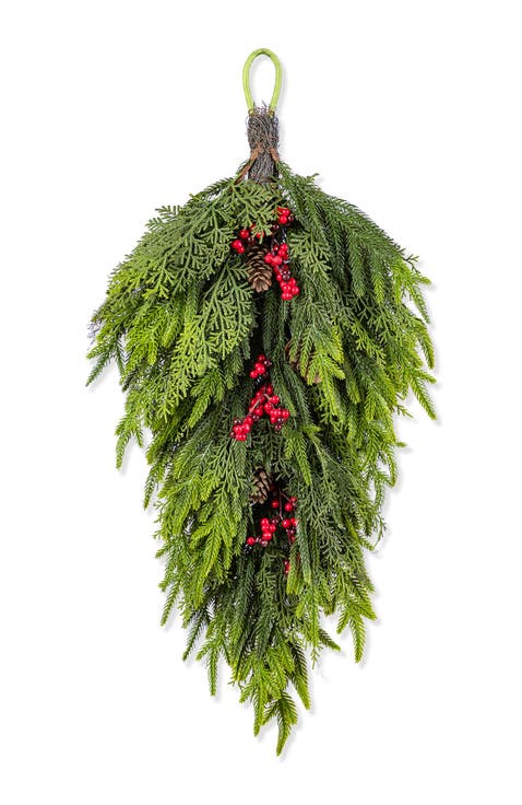 31.5"H Christmas PE Dripping Teardrop Wreath