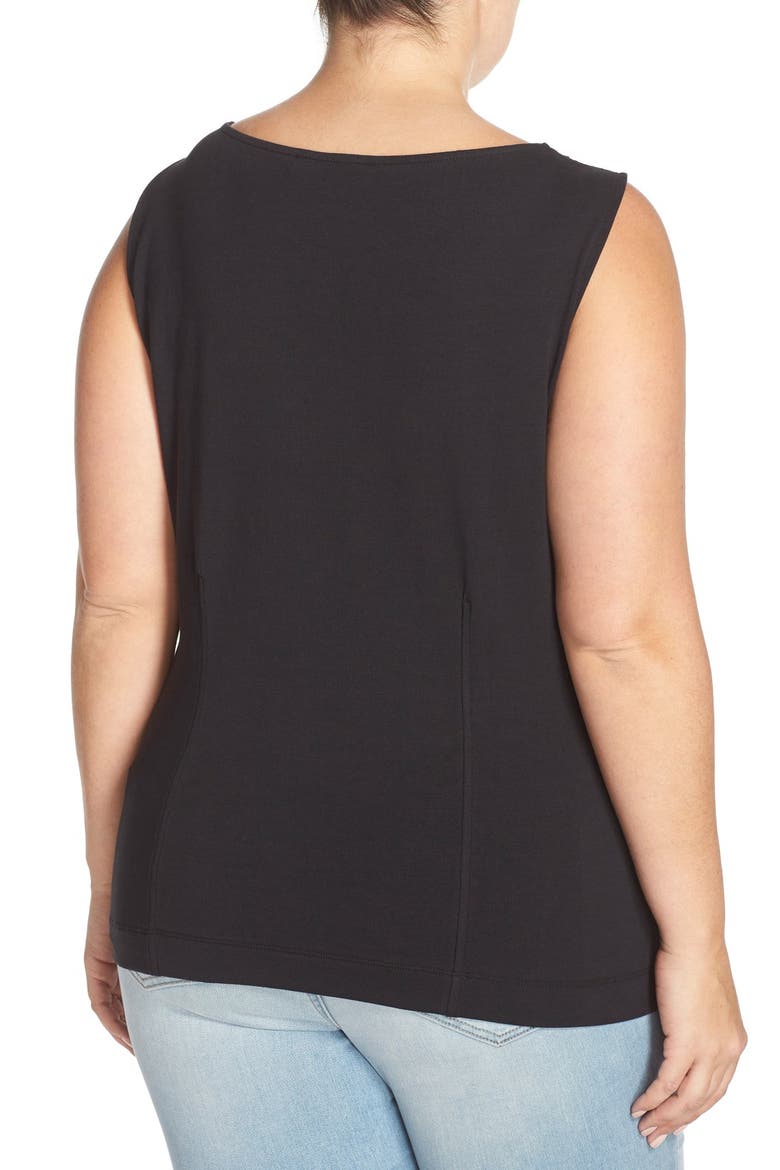 'Sweet Pleat' Sleeveless Top, Alternate, color, BLACK ONYX