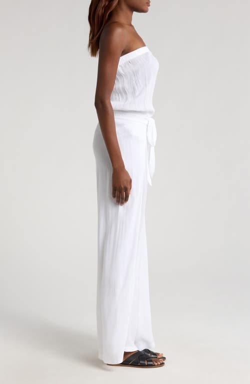 Elan Strapless Cover-up Jumpsuit In White