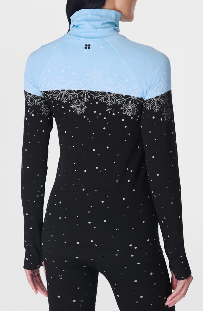 Sweaty Betty Snowflake Mock Neck Base Layer Top, Alternate, color,