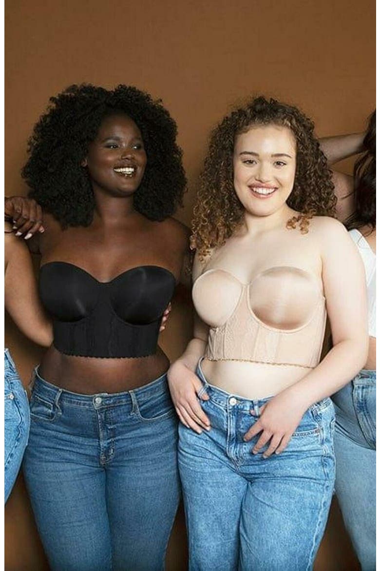 Elissa Full Busted Strapless Bustier, Alternate, color, Pearl White