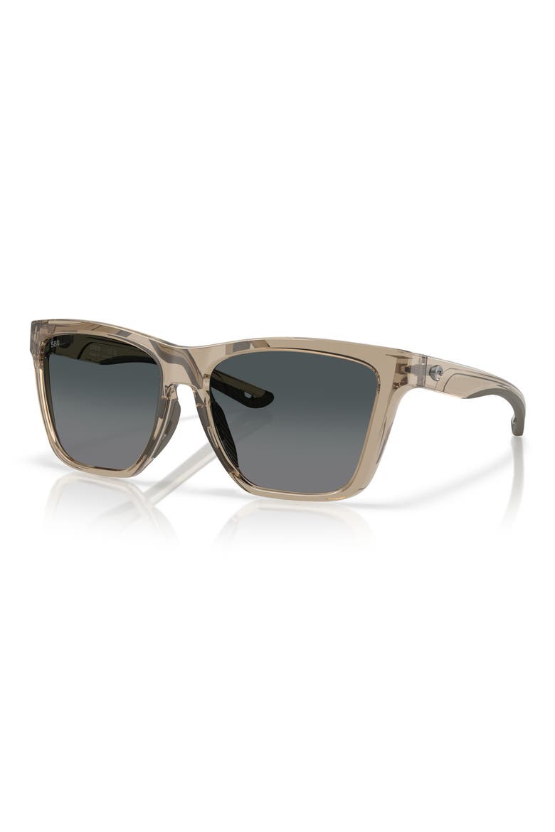 57mm Polarized Rectangular Sunglasses, Alternate, color, TAUPE/ GRAY GRADIENT 580G