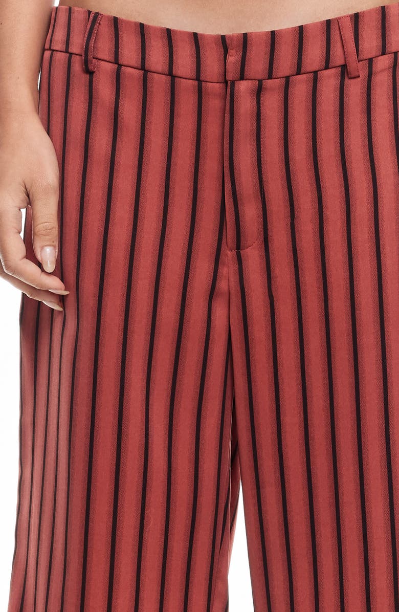 LIONESS Kurt Stripe Low Rise Bermuda Shorts, Alternate, color, Crimson Pinstripe
