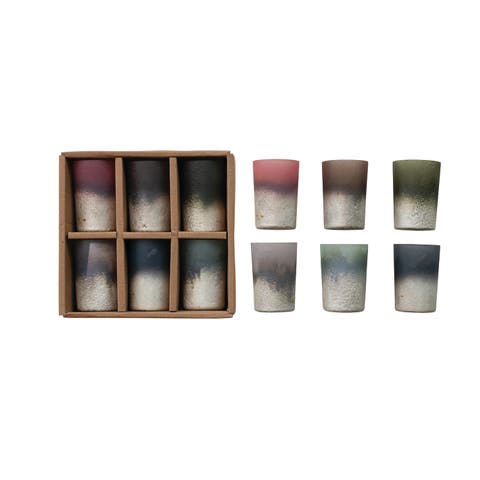Frosted Glass Votive Tealight Votive Holders in Finish, Set of 6