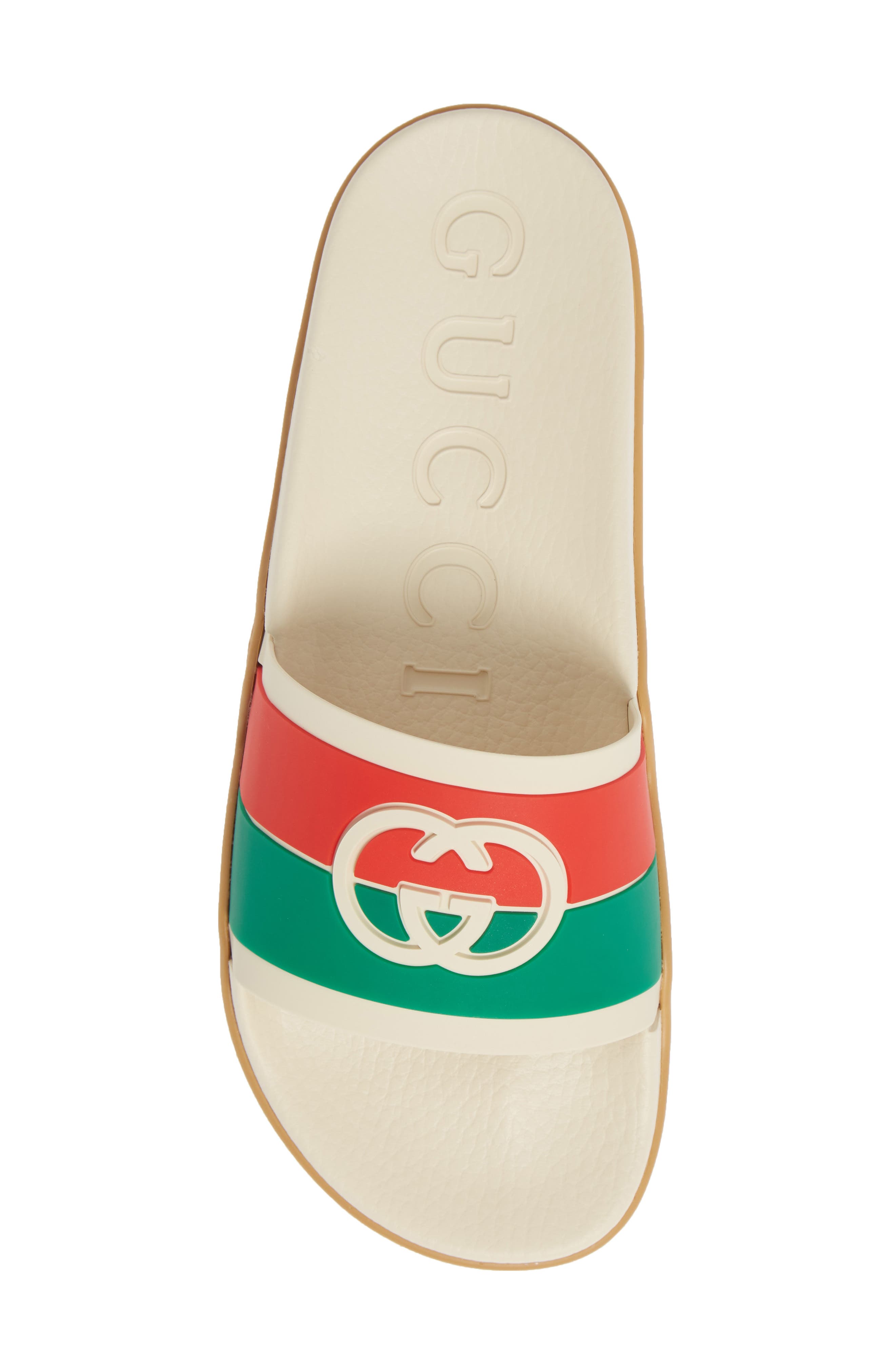 Agrado Slide Sandal, Alternate, color, CREAM/RED/GREEN